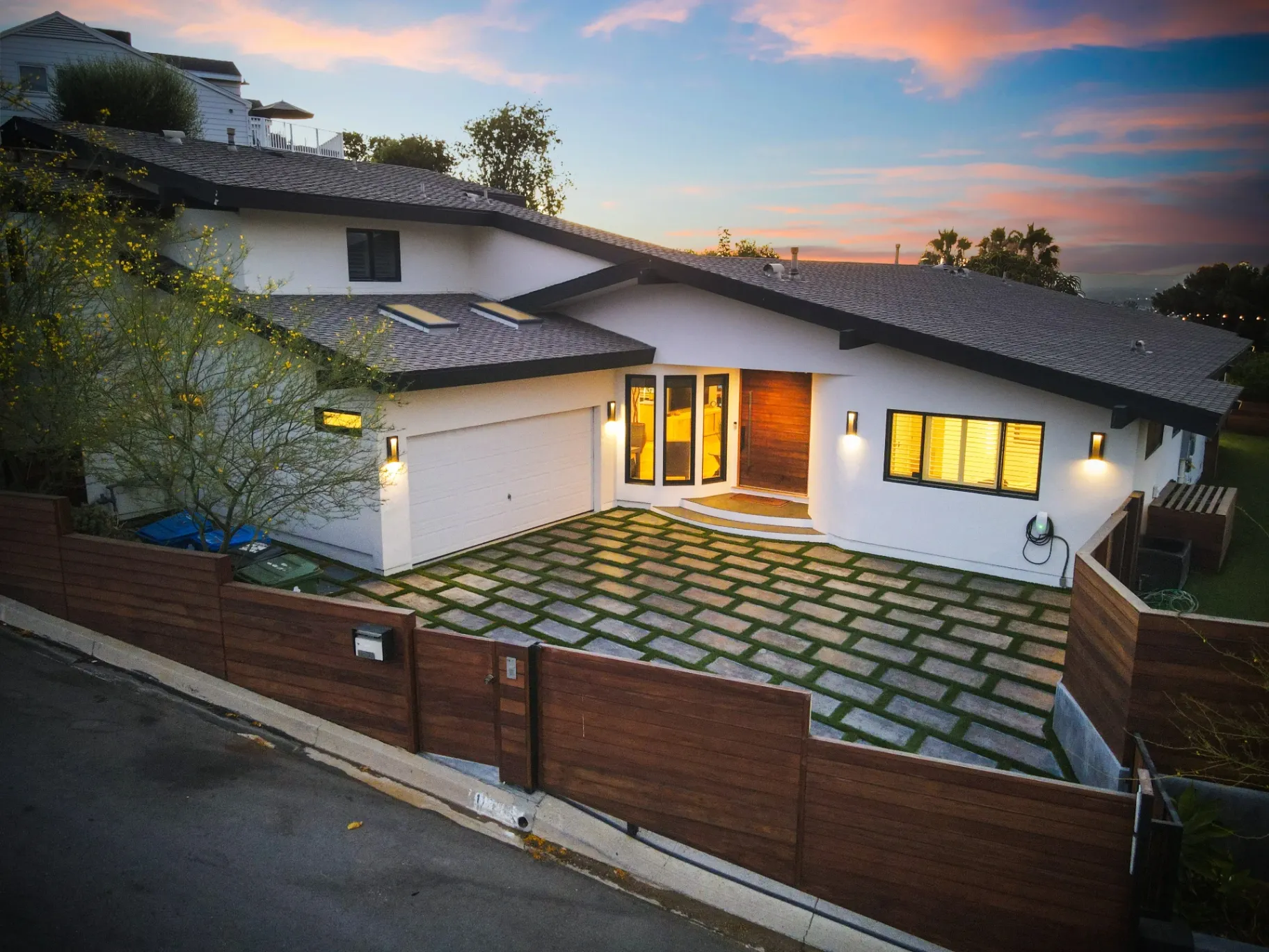 11308 Dona Teresa Dr — Exterior: Evening aerial perspective with golden hour lighting and expansive valley views