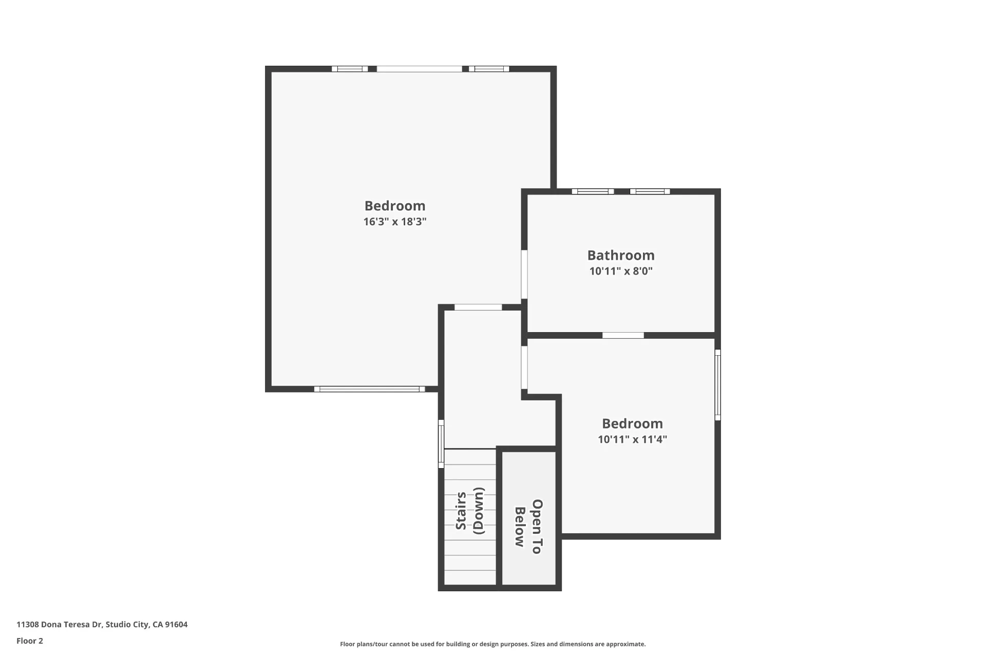 11308 Dona Teresa Dr — Floor Plan: Floor 2 plan showing upper level bedrooms and bathroom configuration